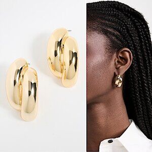 NEW~ Anthropologie Shashi Athena 14K-Gold-Plated Drop Earrings